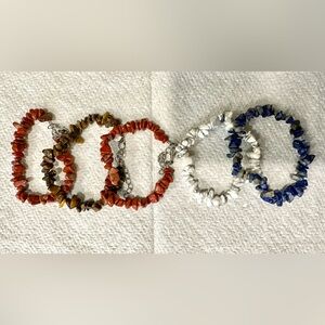Semi Precious Stone Beaded Lot of 5 Bracelets